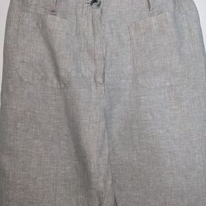 Women's Beige Gray Linen Pants